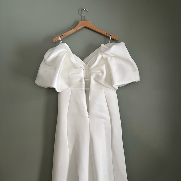 ASOS Maeve Sculpted Off Shoulder Statement Dress in Ivory US 8 - Picture 15 of 16